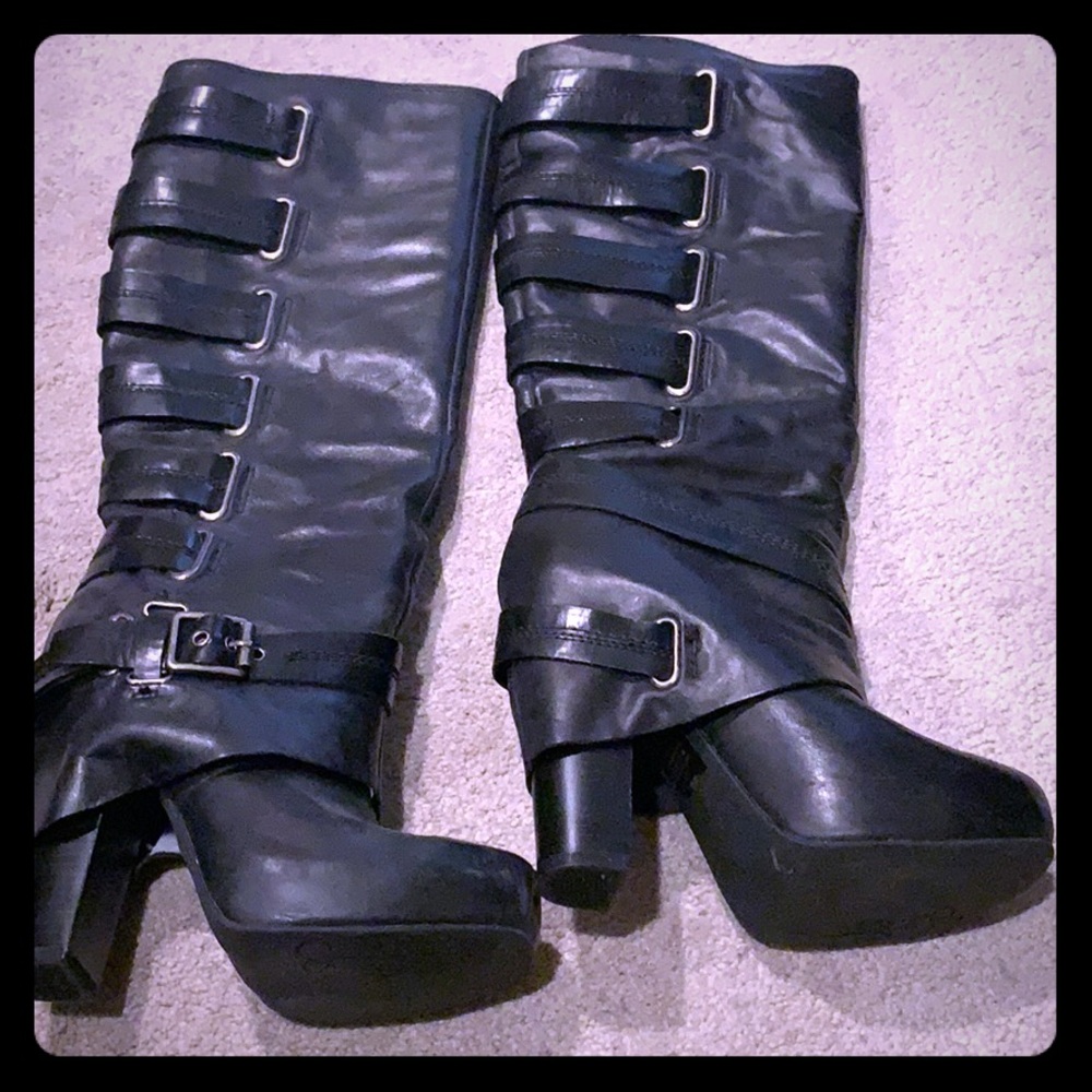 Jessica Simpson black leather boots